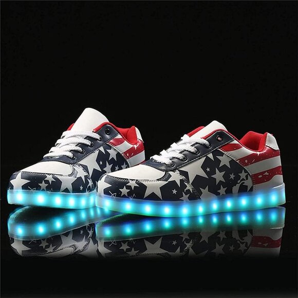 ⚡Unisex Blue Light Up Shoes with USB Charging Glowing Luminous LED Sneakers - Picture 5 of 6